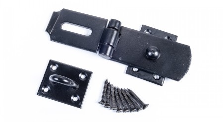 8" Heavy Hasp & Staple Black